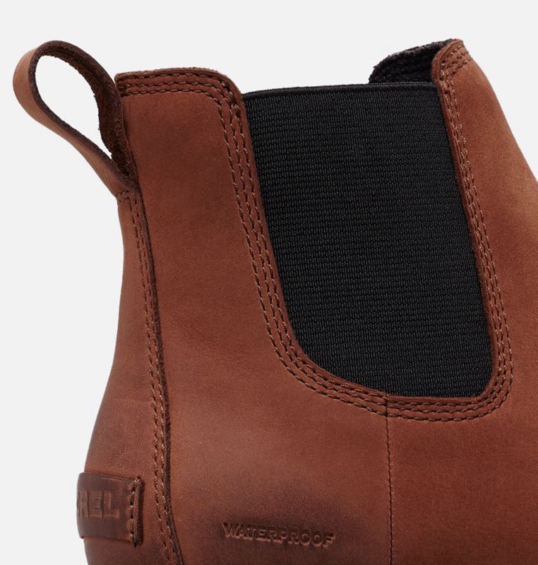 Womens Booties Dark Brown - Sorel Ainsley™ Chelsea Low - 015-FLYONG